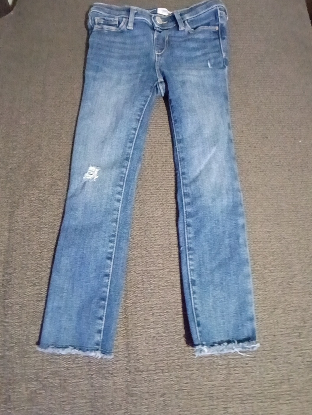 Old Navy Girl Blue Skinny Jeans with Distressed Hem